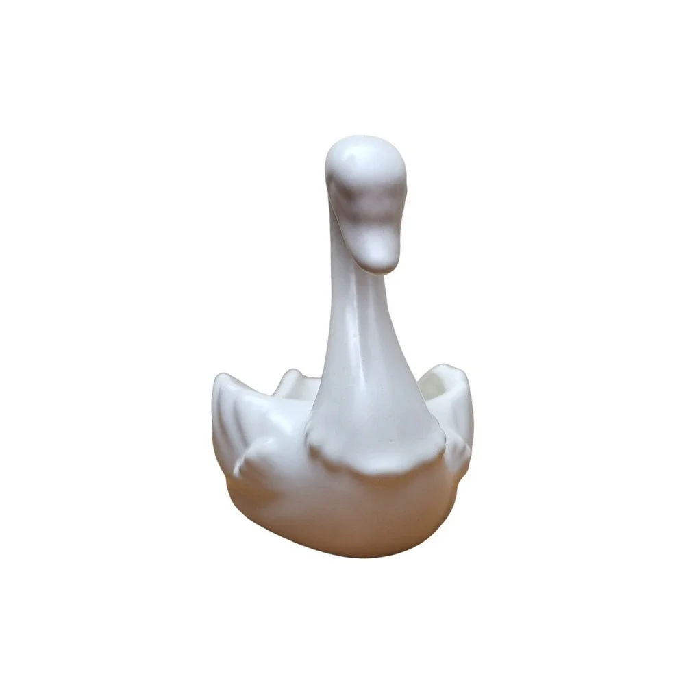 Vintage Hull Matte White Swan Pottery 815 USA Candy Nut Trinket Dish Planter